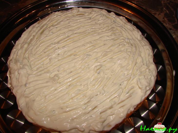 Торт "Закусочный" с лососем и творогом Торт "Закусочный" с лососем и творогом