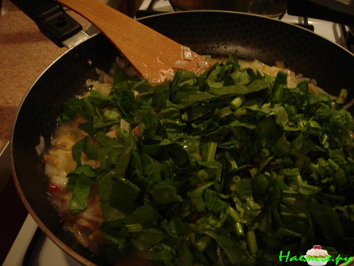 Нут с грибами и шпинатом Нут с грибами и шпинатом