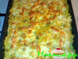 Макаронная запеканка "Солнечная" с грибами и куркумой (вариант)