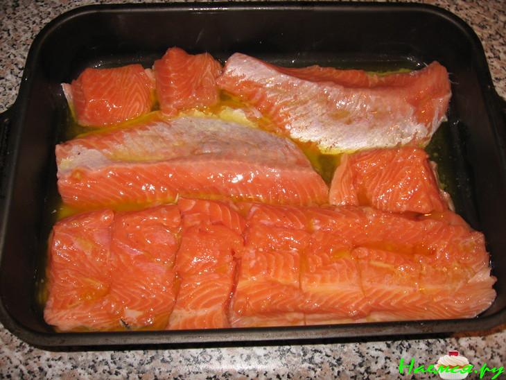 Филе форели с горчичной подливкой