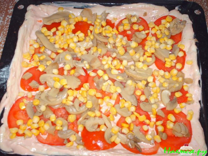 Пицца с маринованными грибами Пицца с маринованными грибами