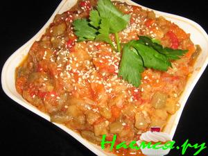 Баклажанная икра с кунжутными семечками