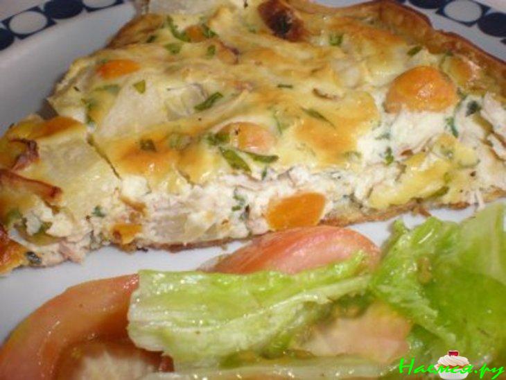 Пирог из курицы с ананасом
