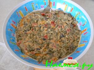 Овощной салатик с баклажаном и фасолью