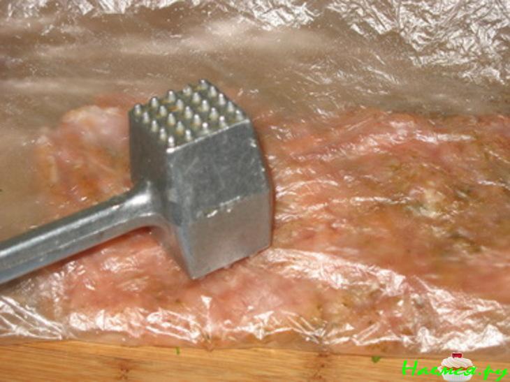 Рулетики рыбные с сырно-грибной начинкой