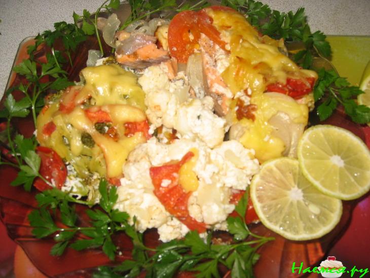 Форелька с овощами