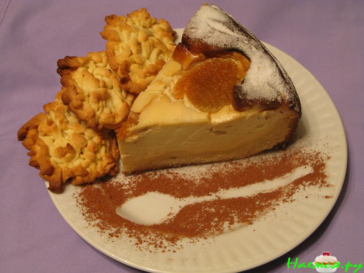 Творожный пирог с абрикосами