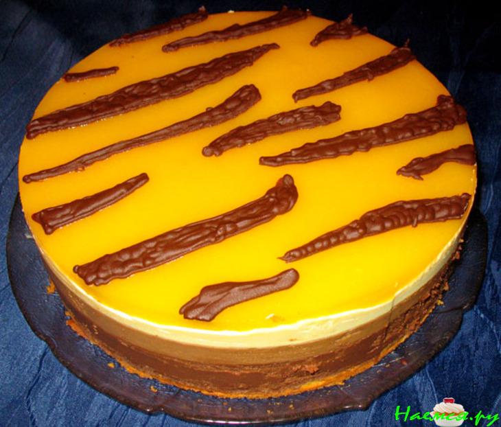 Торт "Триколор" под манговым покрытием