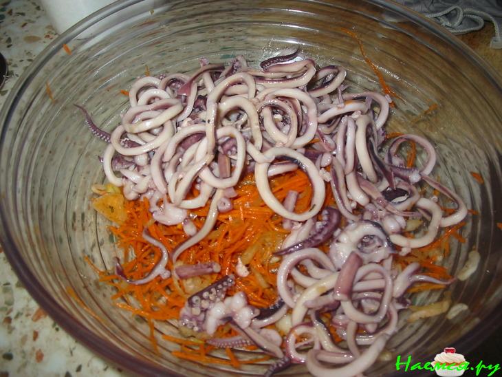 Острый салат 'Кальмар'