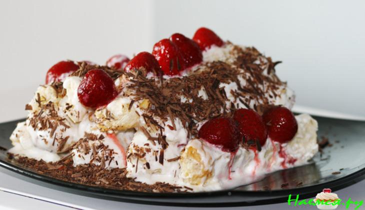 Торт "Необычная Поленница" или слоеные трубочки со сметанным кремом