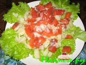 Салат из семги и картофеля