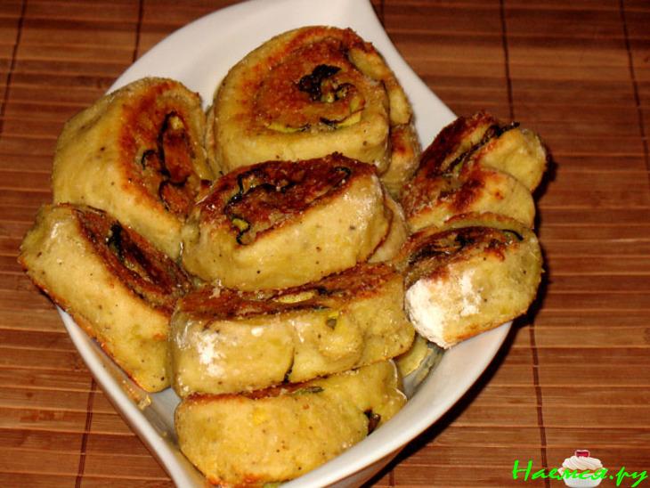 Картофельные рулетики с грилованными цуккини