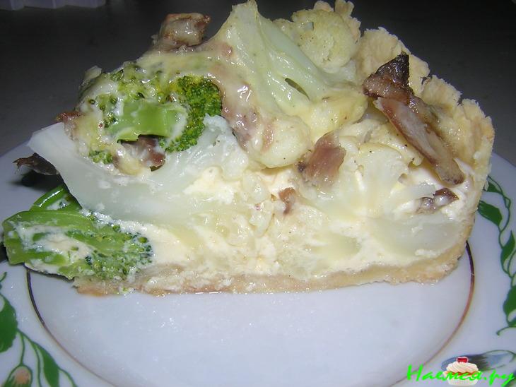 Пирог из цветной капусты с брокколи