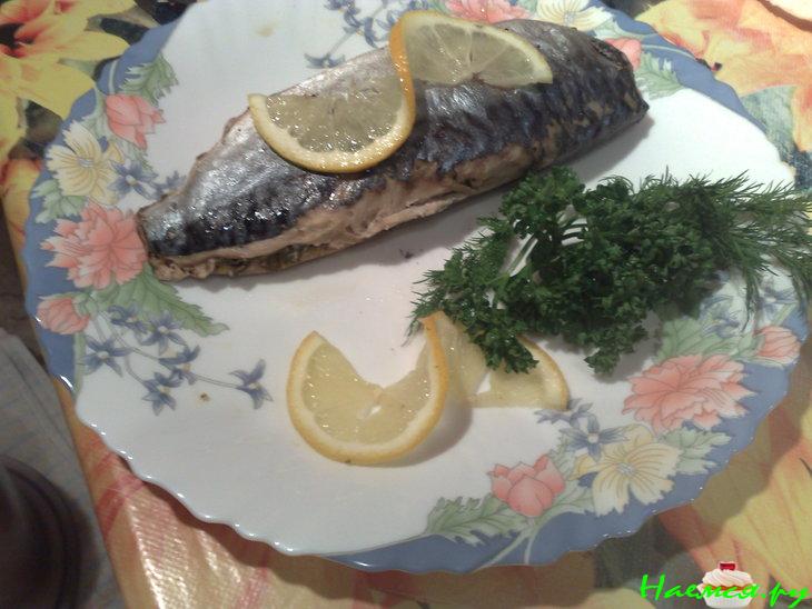 Скумбрия фаршированная сыром и зеленью