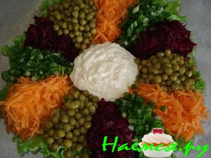 Салат овощной с сардиной "Радуга"