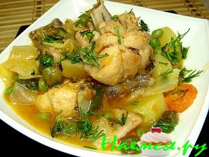 Овощное рагу с курицей