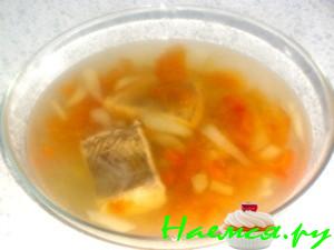 Суп с из горбуши овощами