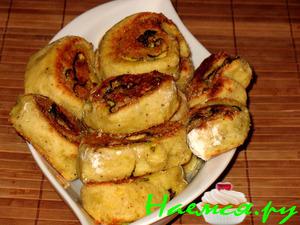 Картофельные рулетики с грилованными цуккини