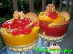 Холодный фруктово-творожный десерт с коньяком Холодный фруктово-творожный десерт с коньяком