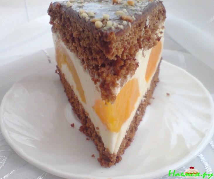 Торт 'Сливочные облака с персиками'