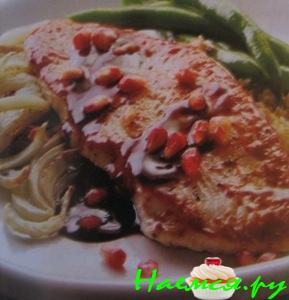 Глазированная индейка с обжаренным укропом и гранатом Глазированная индейка с обжаренным укропом и гранатом