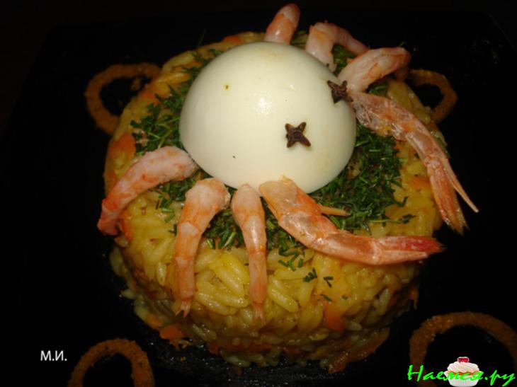 Плов с креветками