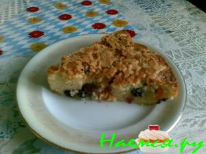 Пирог с абрикосами и ёштой под арахисовой корочкой