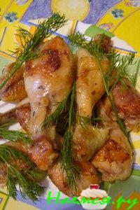 Жареная куриная голень