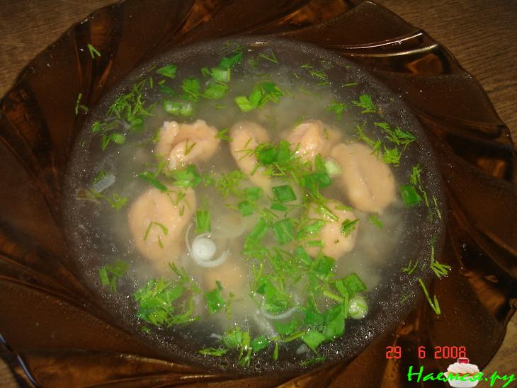 Лёгкий супчик "Розовые клёцки" Лёгкий супчик "Розовые клёцки"