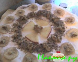 Морковный торт с яблоком и бананом