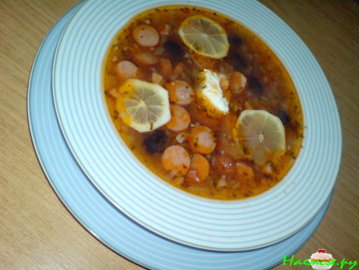 Солянка на овощном бульоне