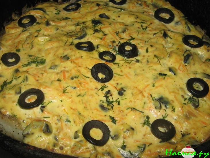 Рыба в горчичном соусе с маслинами