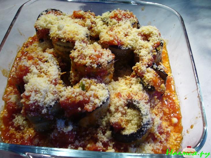Melanzane alla parmigiana (баклажановые рулетики с моцареллой)