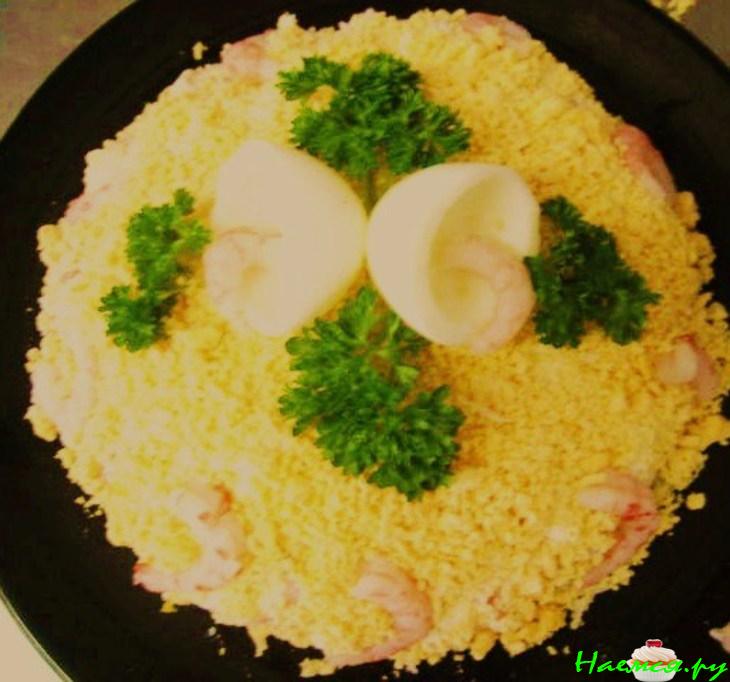 Салат нежный с креветками