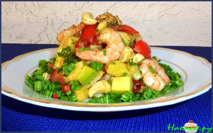 Лёгкий салат с креветками