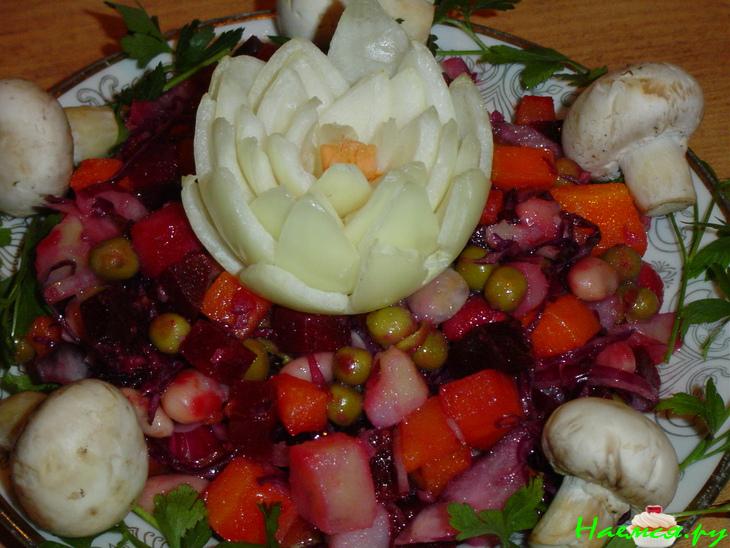 Винегрет со свеже-маринованными грибами Винегрет со свеже-маринованными грибами