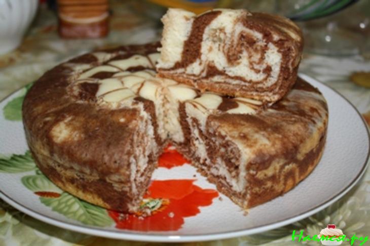 Пирог 'Мраморный' (вариант 'Зебра') Пирог 'Мраморный' (вариант 'Зебра')