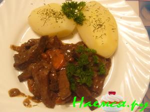 Печень по-строгановски