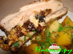 Ребрышки фаршированные с черносливом