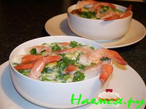 Холодный суп с креветками