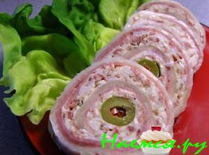 Сырный рулет "Праздничный"