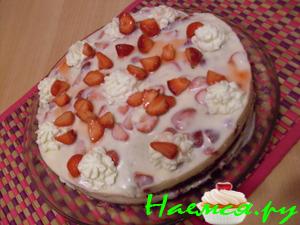 Торт Панна Котта с клубникой