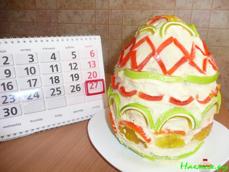 Торт "Писанка" (пасхальное яйцо)