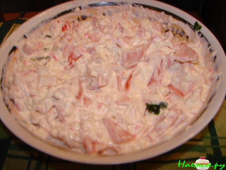 Салат "Красное море" с крабовыми палочками