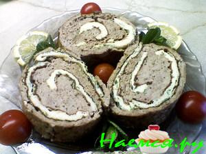 Паштет "Зебра" с омлетом Паштет "Зебра" с омлетом