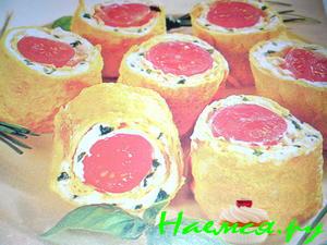 Суши из омлета