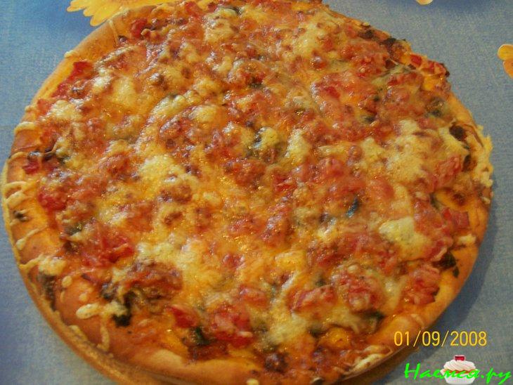 Пицца с куриным мясом и грибами