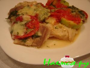 Рыба телапия с кабачками в микроволновке