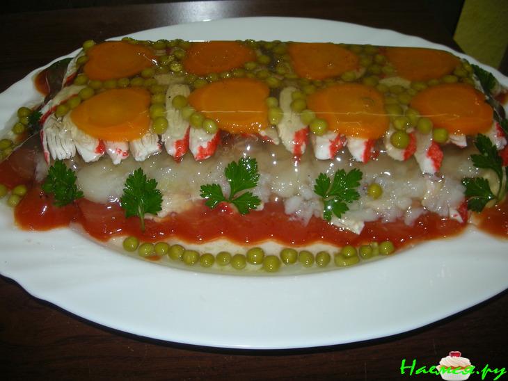 Рыбное заливное с томатным соком