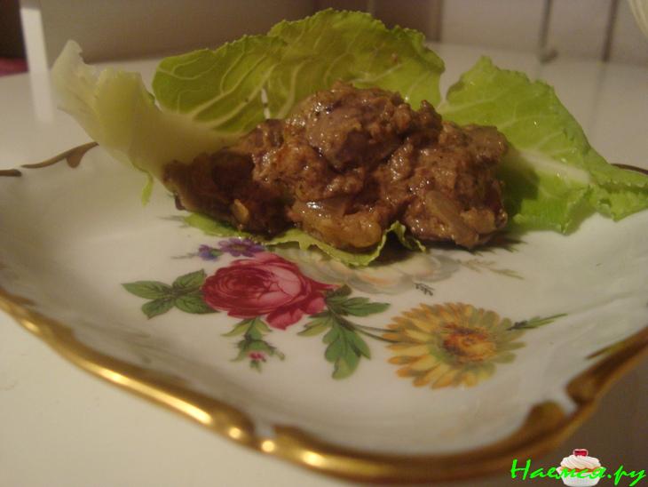 Куриная печень с сердечками